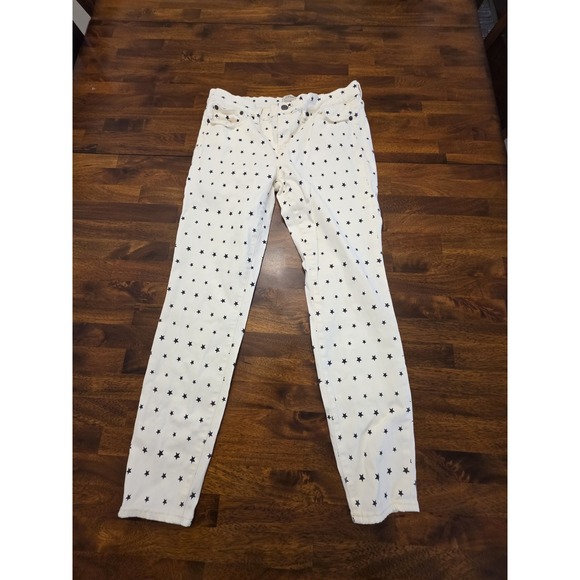 J.CREW Denim - J Crew‎ Women's Jeans Toothpick Size 30 White Stars Stretchy Y2k Genx Genz